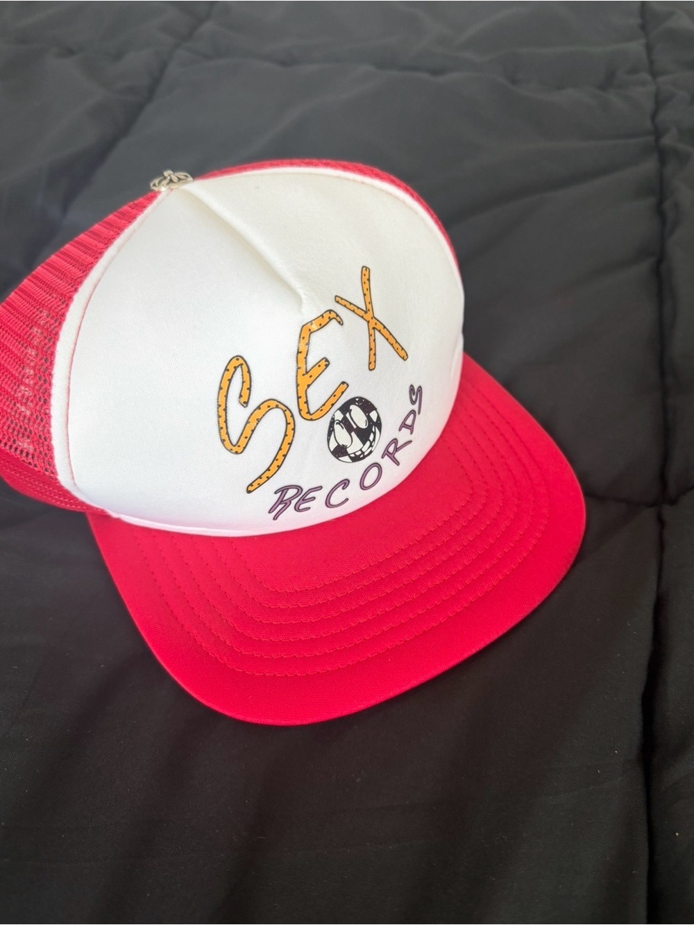 White and Red 'SEX Records' Trucker Hat